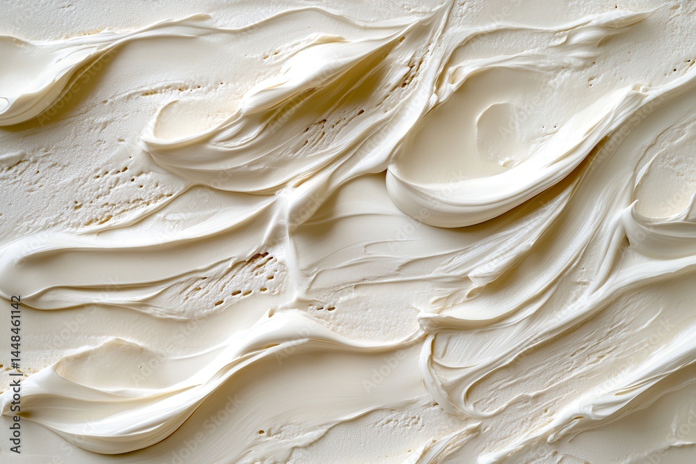 Aufkleber Abstract texture background of a cream colored substance. Smooth and textured, resembling frosting or icing, for design projects.