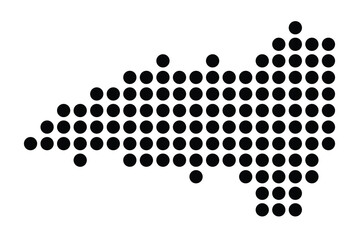 Symbol Map Of the City Friedberg (Hessen) (Germany) showing the city with a pattern of just a few black dots