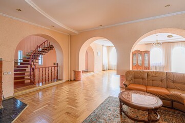 standard interior apartment. living room with sofa