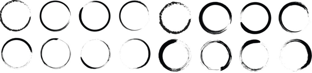 Ink Brush Stroke Elements – Grunge Circles, Squares, and Frames