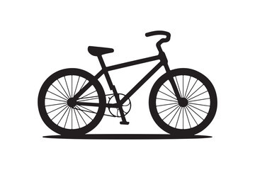 Black Bike Icon with Red Dashed Cut Line

