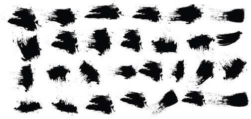 Ink Brush Stroke Elements – Grunge Circles, Squares, and Frames