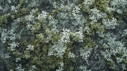 Obraz premium Lichen texture close up diverse species natural organic pattern background