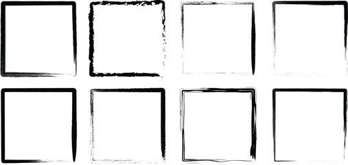 Ink Brush Stroke Elements – Grunge Circles, Squares, and Frames