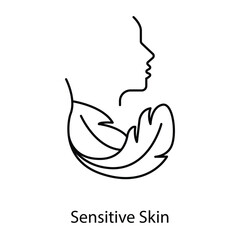 Vector Icon for Sensitive Skin Care: Gentle and Soothing Solutions.