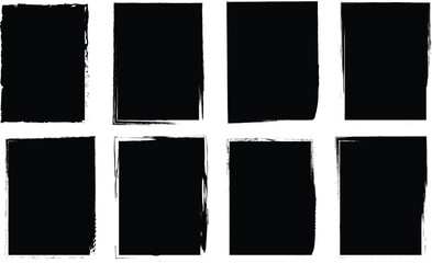 Ink Brush Stroke Elements – Grunge Circles, Squares, and Frames