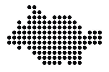 Symbol Map Of the City Overath (Germany) showing the city with a pattern of just a few black dots