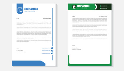 Modern creative clean business style letterhead bundle of your corporate design. Modern minimal style business letterhead in abstract design.