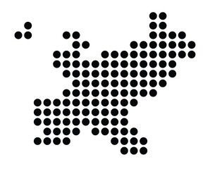 Symbol Map Of the City Rottweil (Germany) showing the city with a pattern of just a few black dots