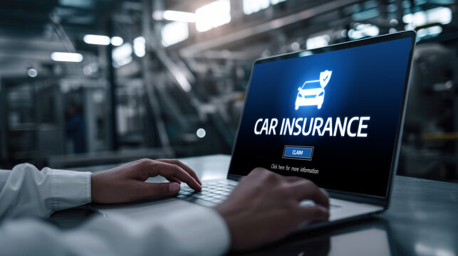 car insurance online website on computer screen for insure your car damage brisk