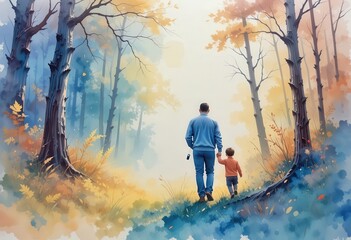 Celebrating Fatherhood in a Serene Forest During Father's Day
