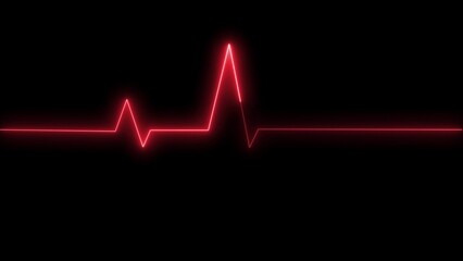 neon line heartbeat rate and pulse icon