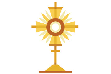 Fototapeta premium Golden Monstrance with Radiating Rays, a Symbol of Eucharistic Adoration