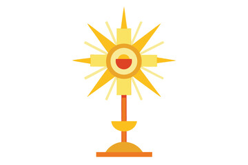 Fototapeta premium Vector graphic of a golden monstrance symbol against a white background