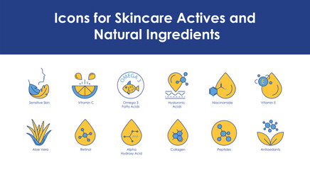 Icons for Skincare Actives and Natural Ingredients: Beauty Simplified.