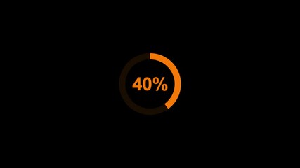 Pie Chart 0 to 40% Percentage Infographics Loading Circle Ring or Transfer, Download Animation with alpha channel.Statistics Business and finance theme Visual Data Representation for Finance, Sales, 