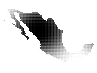 Dotted map of Mexico Medium