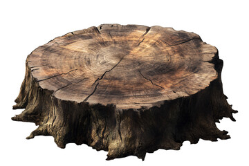 a tree stump with cracks