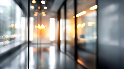 Dynamic office atmosphere modern workspace blurred background warm lighting professional environment