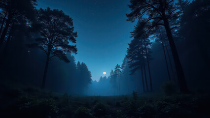 Fototapeta premium forest in the fog
