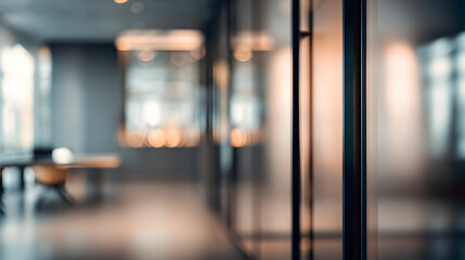 Dynamic business meeting interior modern office image composition blurred background professional atmosphere