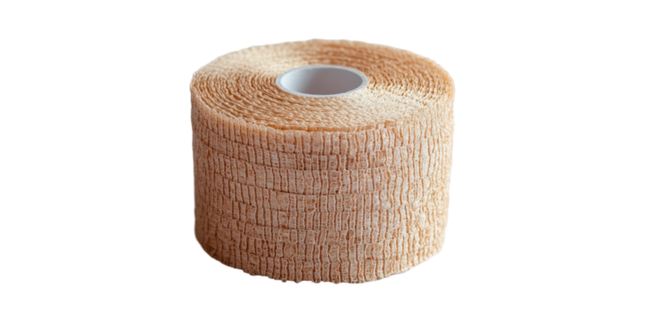 Elastic Bandage Roll For Medical Use. Compression And Support For Injury Recovery Isolated On Transparent Background