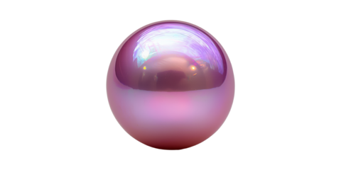 Iridescent Purple Sphere. Futuristic Design And Aesthetic Appeal Isolated On Transparent Background