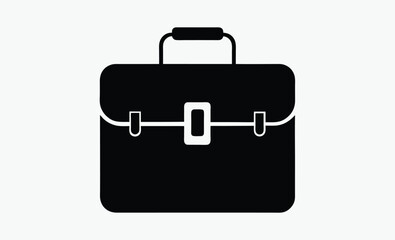 Briefcase silhouette, Briefcase icon vector, Suitcase symbol, Luggage Vector