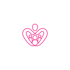 Healthy and happy family medical logo template
