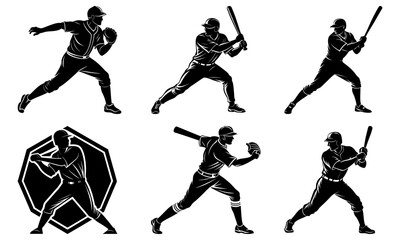 Baseball Player Silhouette vector illustration