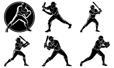 Baseball Player Silhouette vector illustration