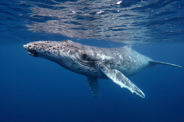 Fototapeta premium Incredible Snorkeling with Whales in Vavau, Tonga