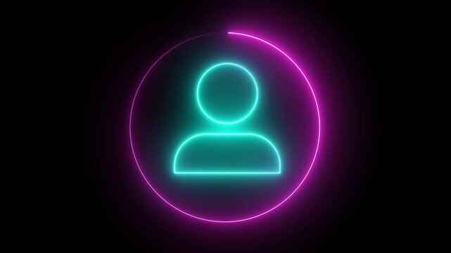 Eye-catching neon animation of a person avatar, perfect for showcasing user accounts, profiles, or member sections.