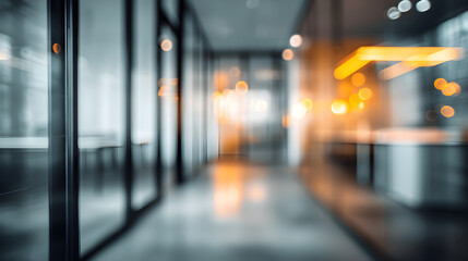 Dynamic office environment with blurred interior and doorway modern business space contemporary view