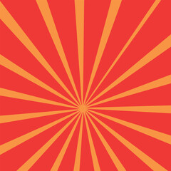 Abstract Yellow Circular Stripe Lines on Red Background Minimal Vector Design