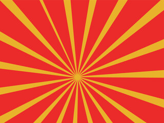 Abstract Yellow Circular Stripe Lines on Red Background Minimal Vector Design