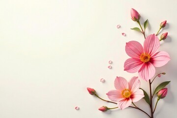 Naklejka premium Delicate, small-scale floral print on light background, white, pattern