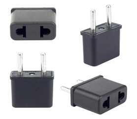 set of adapter for American outlet, plug adapter isolated from background	