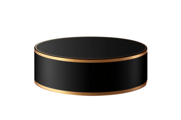 a black and gold circular object