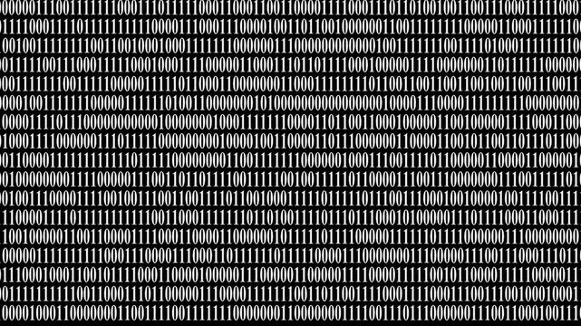 "Streaming Binary Code Perspective wall of binary code digital pattern background on a Dark Computer Interface"