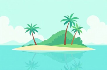 Empty tropical beach  artwork