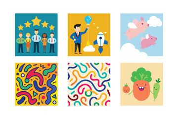 vector illustration of a set of fruits and vegetables