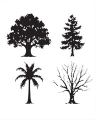 Fototapeta premium set of trees silhouettes