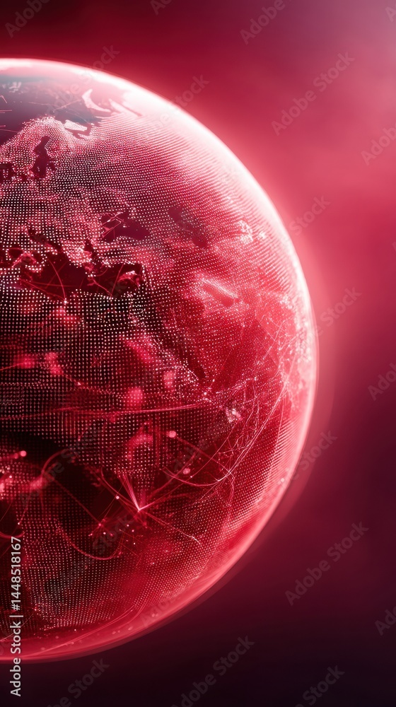 Poster Hyper-Connected Global Network AI-Powered Geospatial Visualization of Next-Gen Telecommunications Infrastructure in Immersive Digital Crimson Landscape