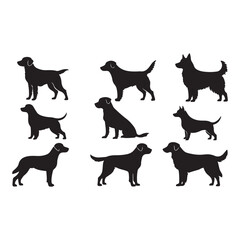 Various Dog Silhouettes