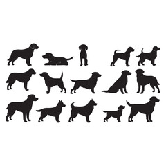 A Selection of Silhouettes of Black Dogs
