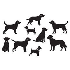 Collection of Black Dog Silhouettes