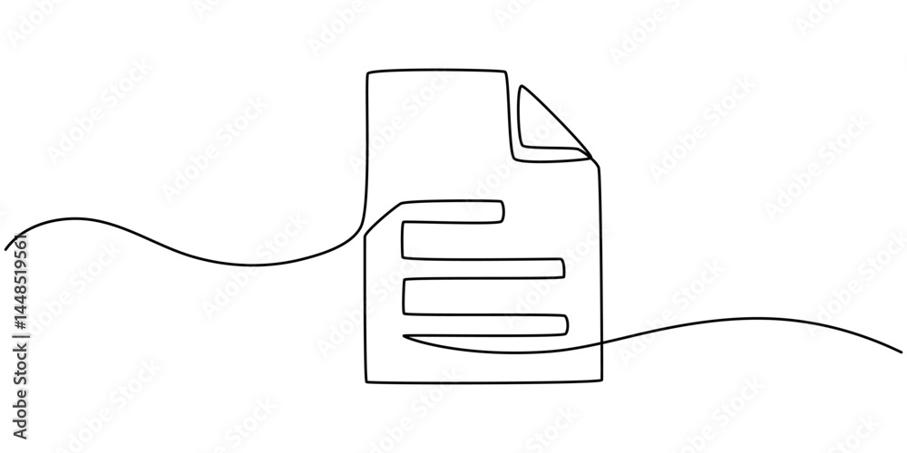 Poster clipboard with checklist icon continuous one line drawing of outline vector illustration, one contin