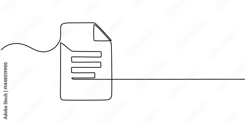 Poster clipboard with checklist icon continuous one line drawing of outline vector illustration, one contin