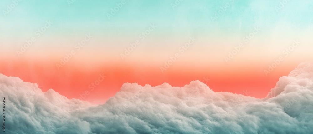 Poster ethereal digital dreamscape gradient sky aesthetic capturing minimalist cloud texture for next-gen c